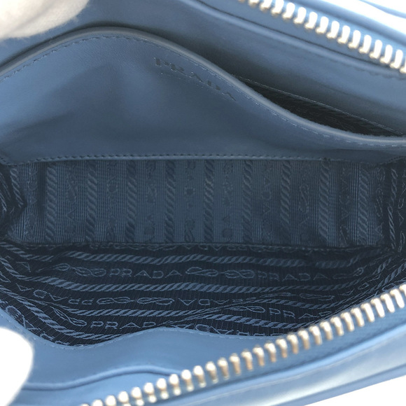 Prada 2way Belt Chain Shoulder Bag Soft Calf Light Blue - Picture 3 of 8